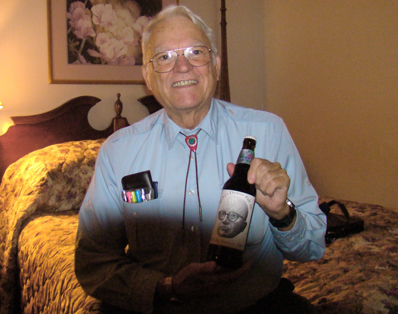 Bill Perk holding Bucky Bottle