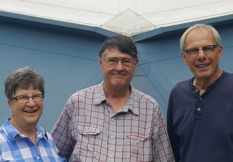Elberta and Joe Clinton with Ed Cook, Board Member and Preservation Contractor