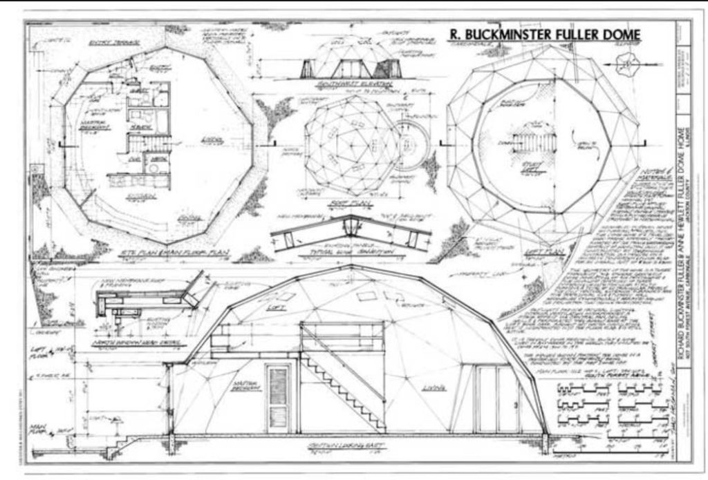Fuller Dome Home Holland Prize Winning Drawing Pen and Ink Version.