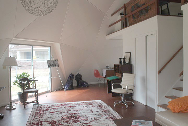 Restored interior of Buckminster Fuller&rsquo;s Dome Home in Carbondale, Illinois